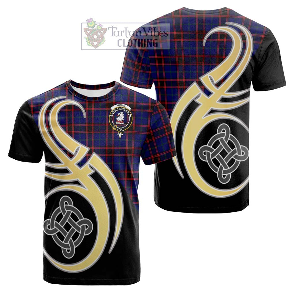 Tartan Vibes Clothing Home Modern Tartan Cotton T-shirt with Family Crest and Celtic Symbol Style