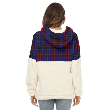 Home Modern Tartan Women's Borg Fleece Hoodie With Half Zip