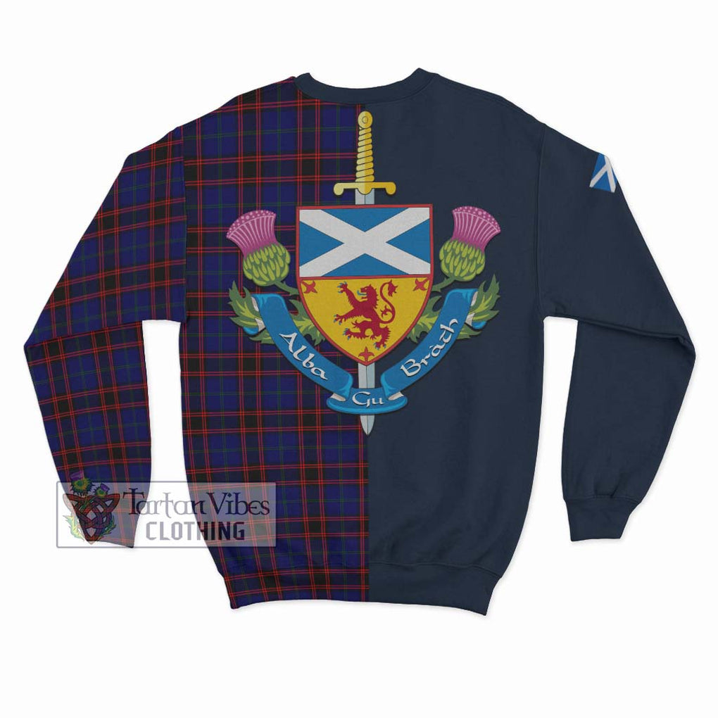 Tartan Vibes Clothing Home Modern Tartan Sweatshirt with Scottish Lion Royal Arm Half Style