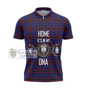 Home Modern Tartan Zipper Polo Shirt with Family Crest DNA In Me Style