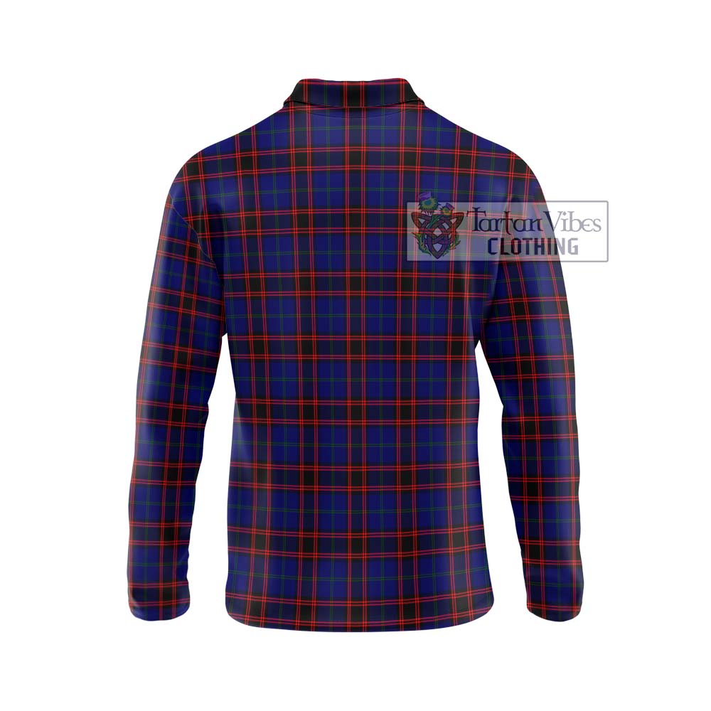 Home Modern Tartan Long Sleeve Polo Shirt with Family Crest DNA In Me Style - Tartanvibesclothing Shop