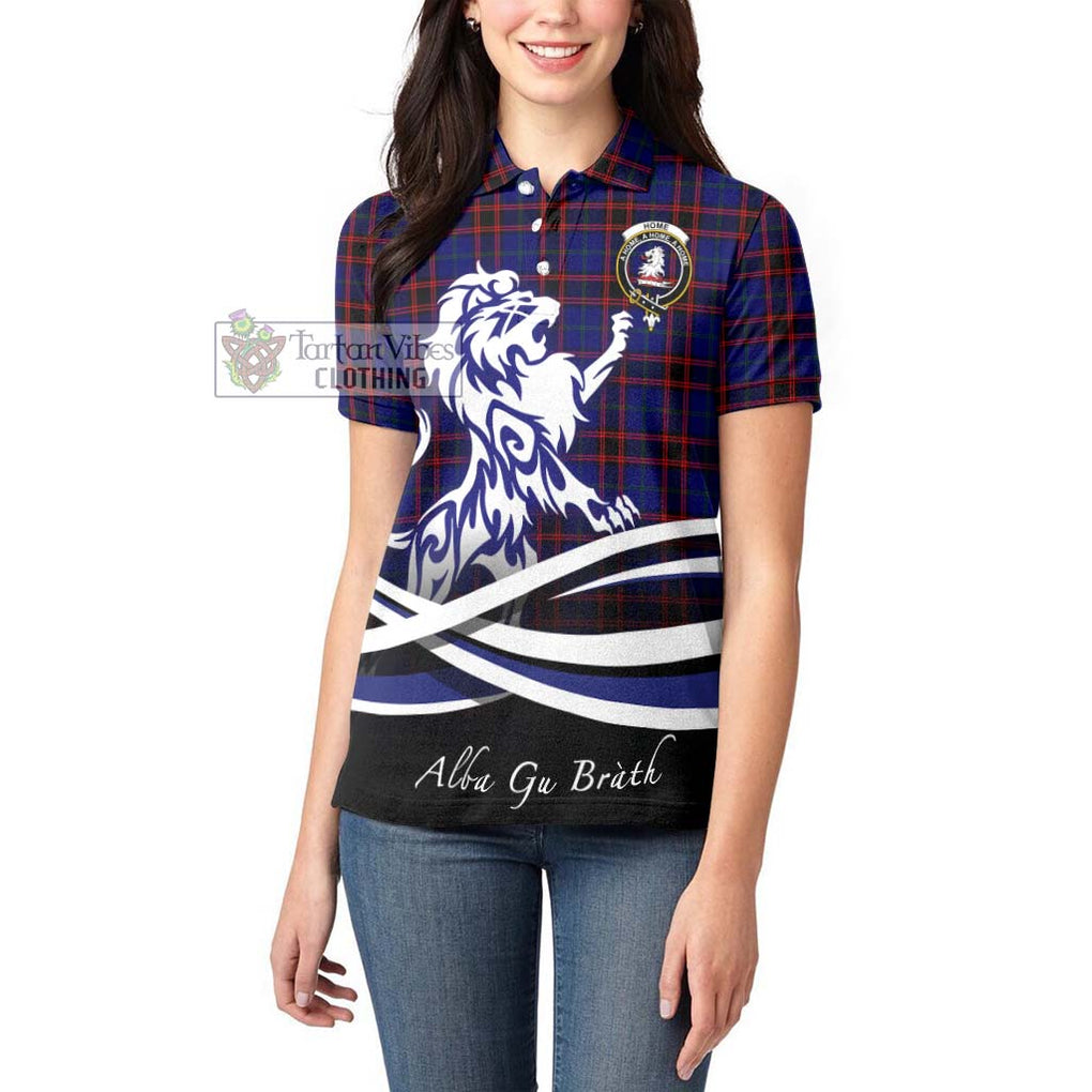 Home Modern Tartan Women's Polo Shirt with Alba Gu Brath Regal Lion Emblem - Tartanvibesclothing Shop