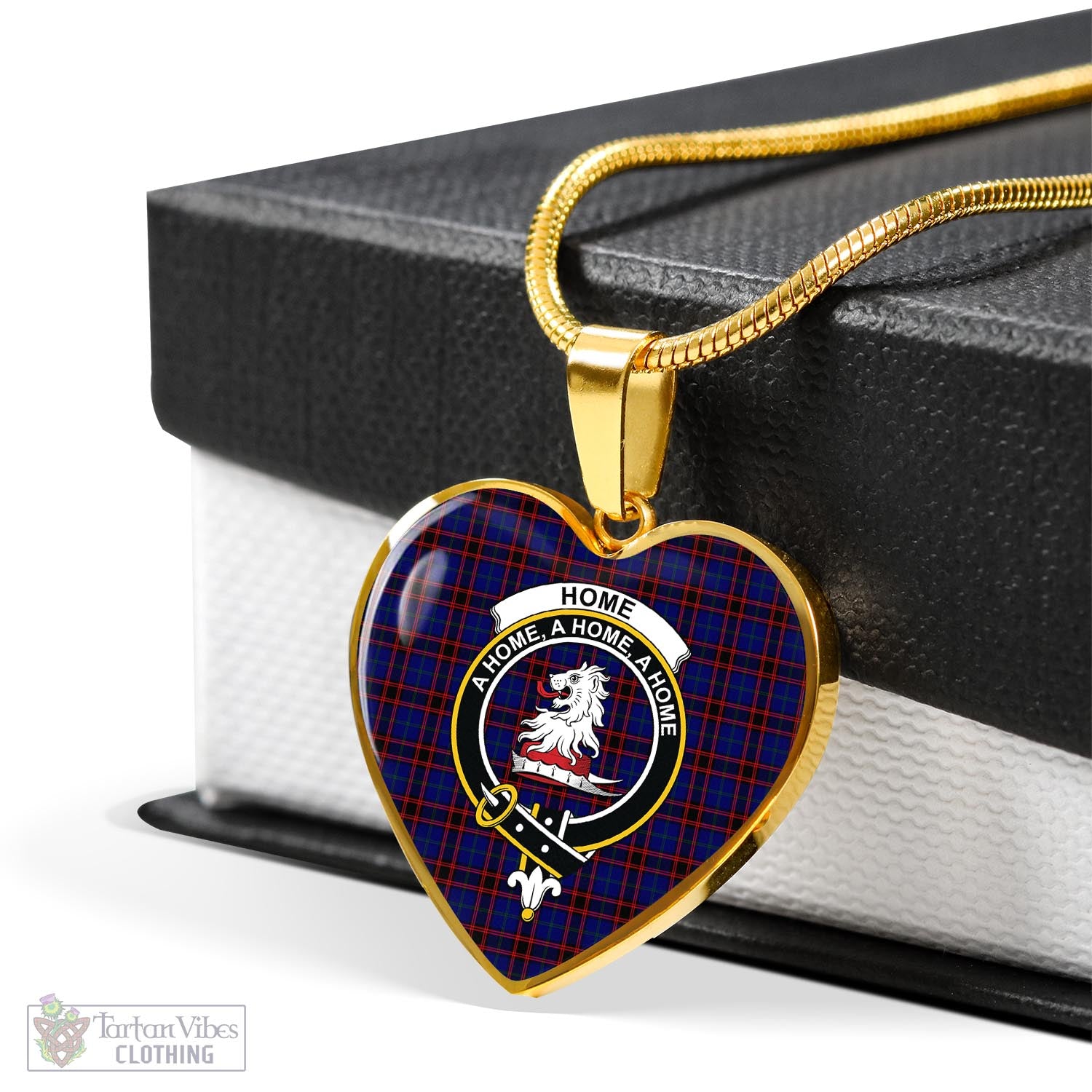 Tartan Vibes Clothing Home Modern Tartan Heart Necklace with Family Crest