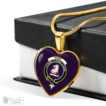 Home Modern Tartan Heart Necklace with Family Crest