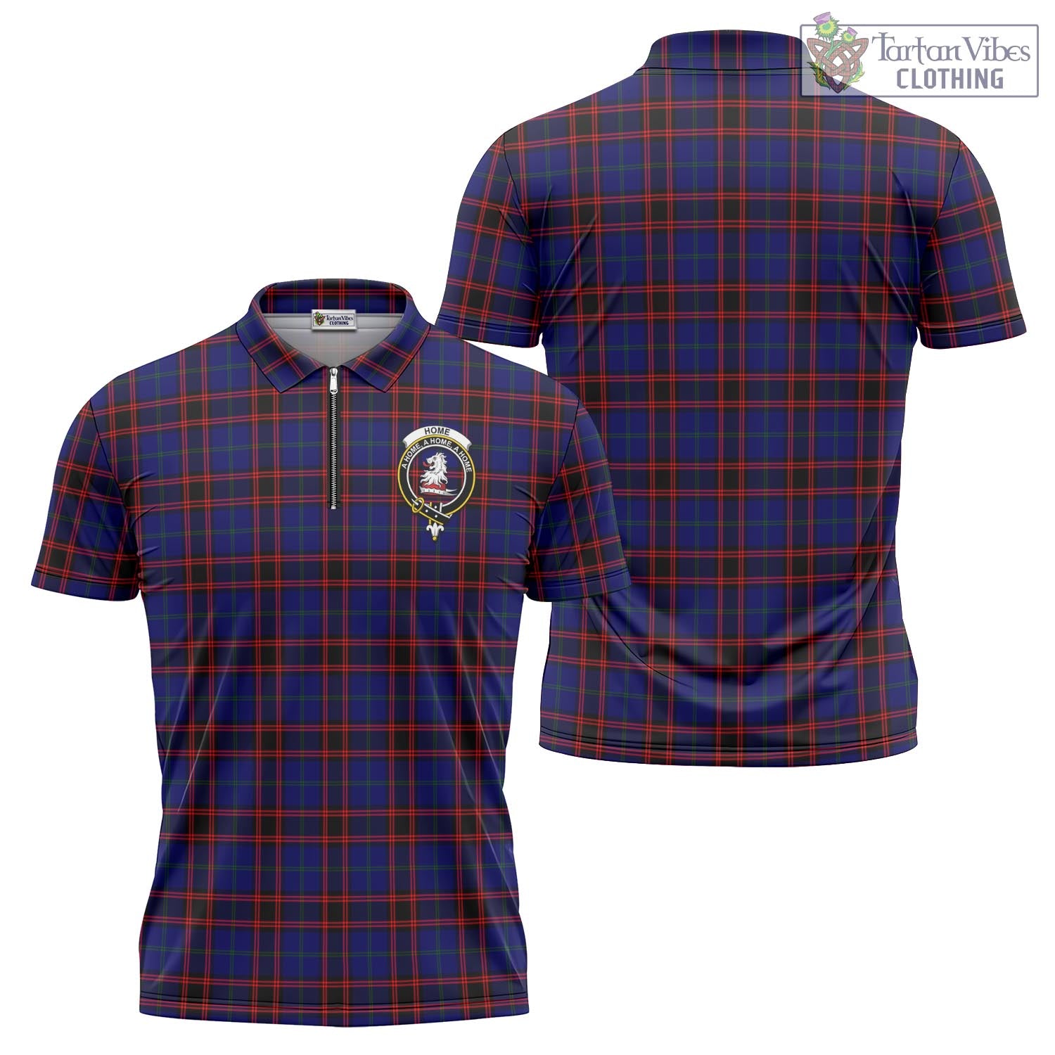 Tartan Vibes Clothing Home Modern Tartan Zipper Polo Shirt with Family Crest