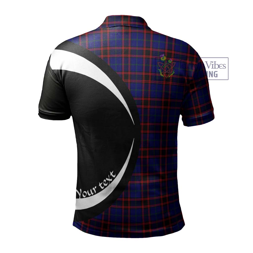 Home Modern Tartan Men's Polo Shirt with Family Crest Circle Style - Tartan Vibes Clothing