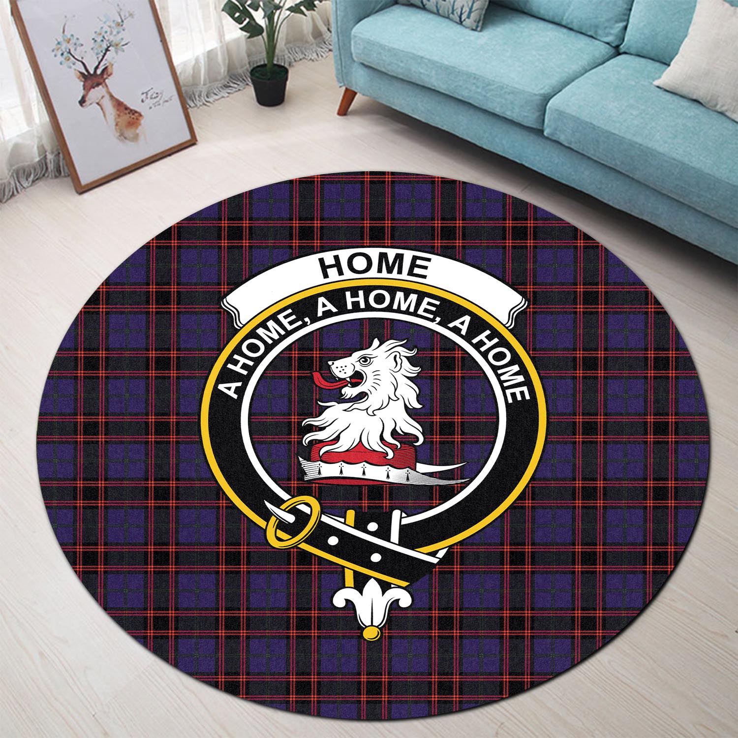 home-modern-tartan-round-rug-with-family-crest