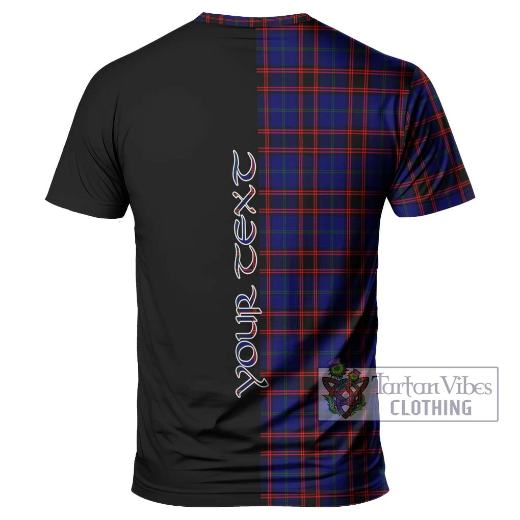 Home Modern Tartan T-Shirt with Family Crest and Half Of Me Style - Tartanvibesclothing Shop