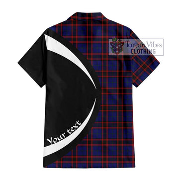 Home Modern Tartan Short Sleeve Button Up with Family Crest Circle Style