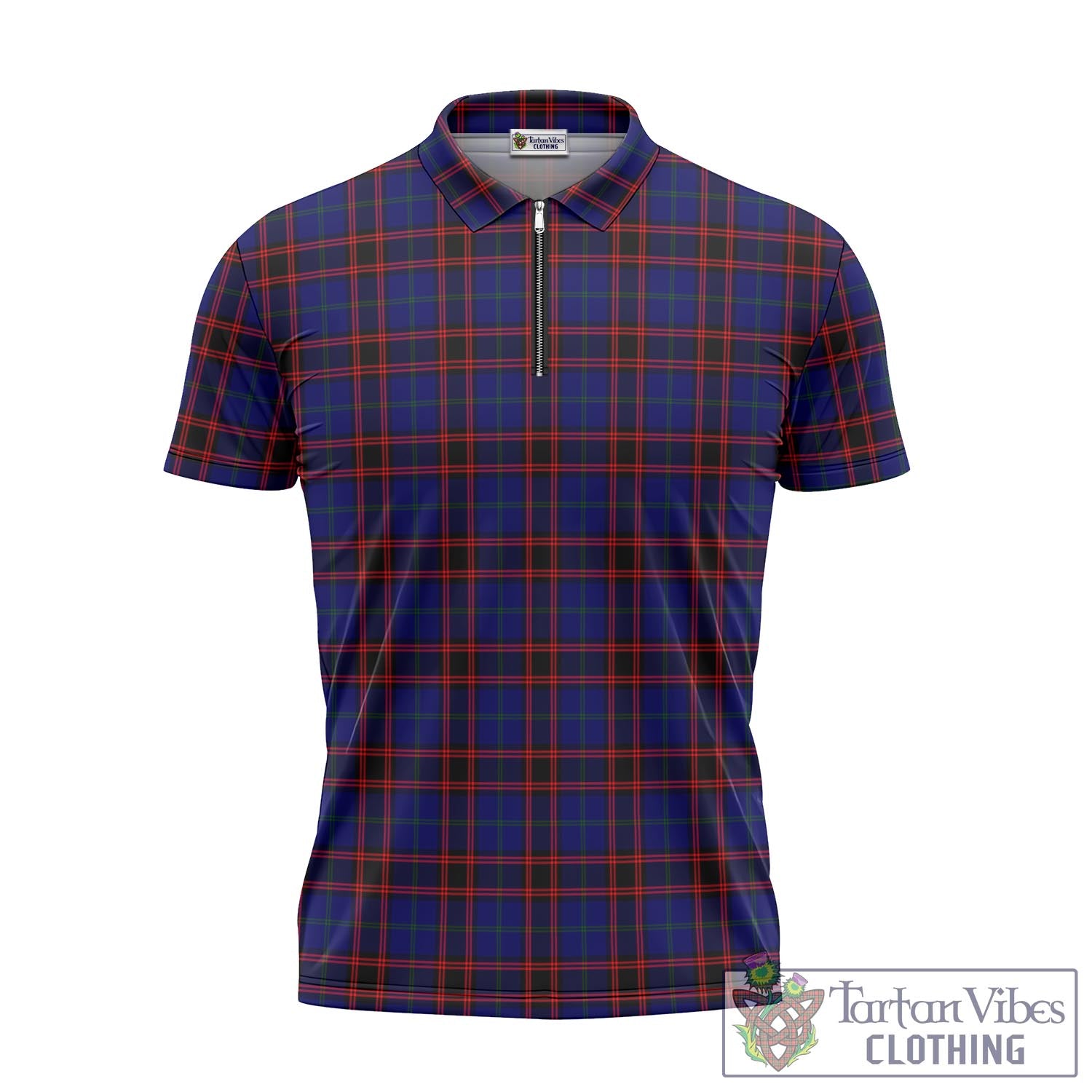 Tartan Vibes Clothing Home Modern Tartan Zipper Polo Shirt