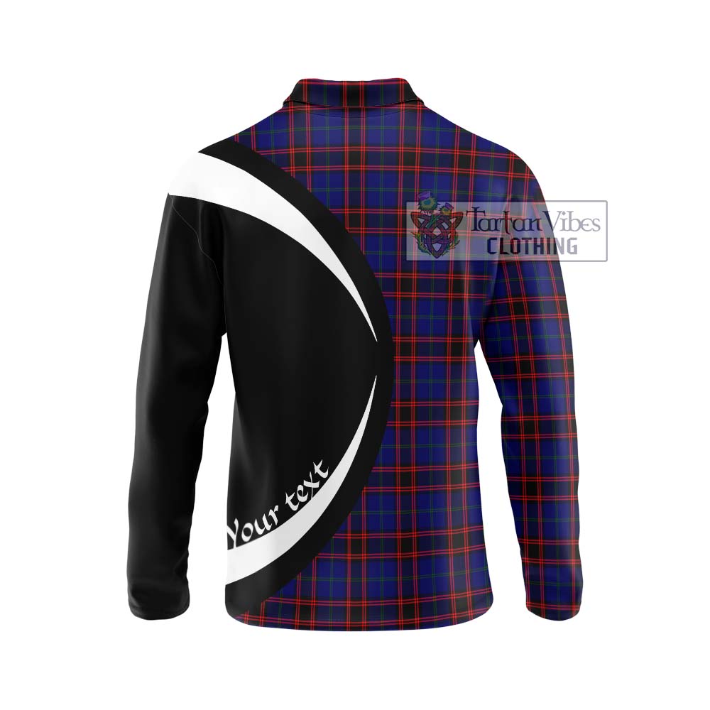 Home Modern Tartan Long Sleeve Polo Shirt with Family Crest Circle Style - Tartan Vibes Clothing