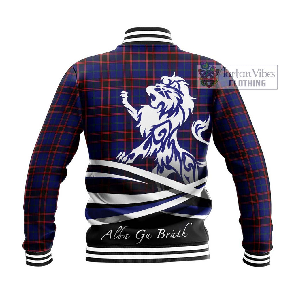 Home Modern Tartan Baseball Jacket with Alba Gu Brath Regal Lion Emblem - Tartanvibesclothing Shop