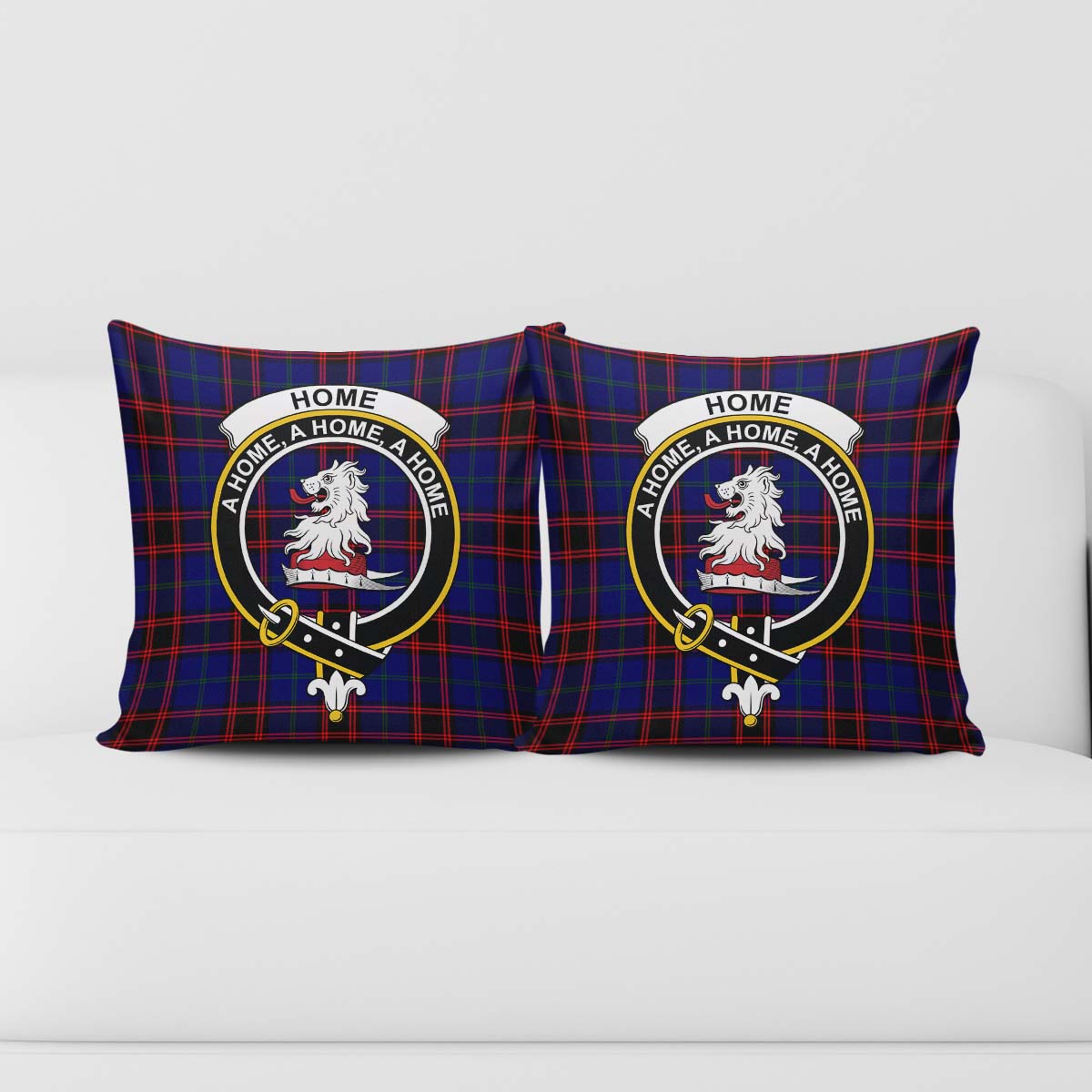 Home Modern Tartan Pillow Cover with Family Crest - Tartanvibesclothing