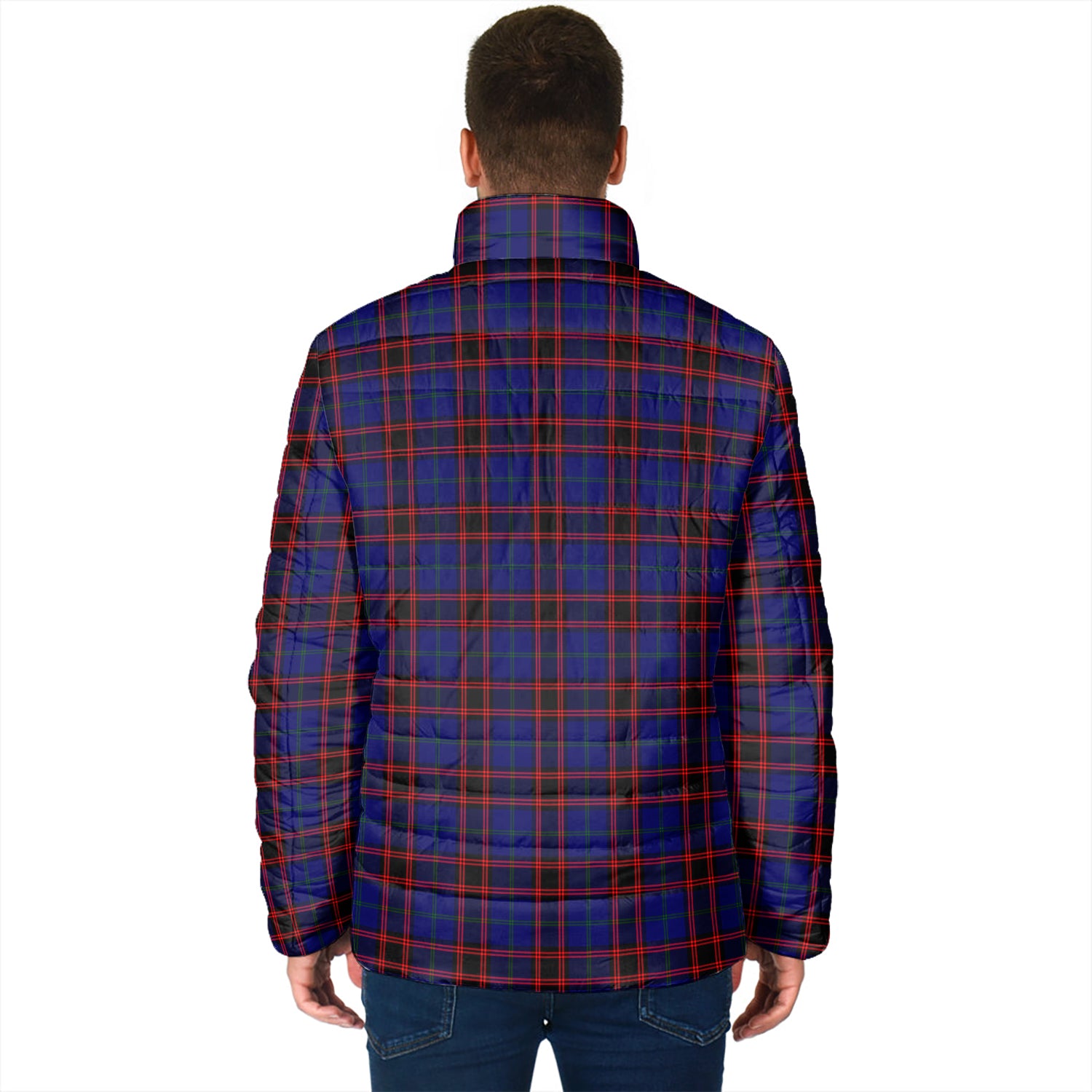 Home Modern Tartan Padded Jacket with Family Crest - Tartan Vibes Clothing