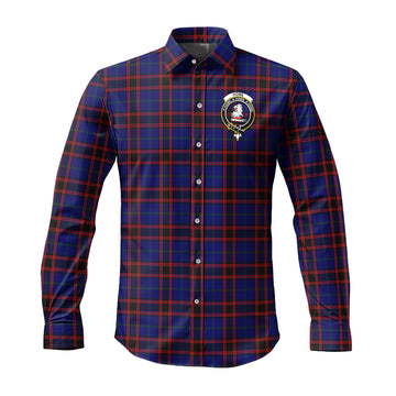 Home Modern Tartan Long Sleeve Button Up Shirt with Family Crest