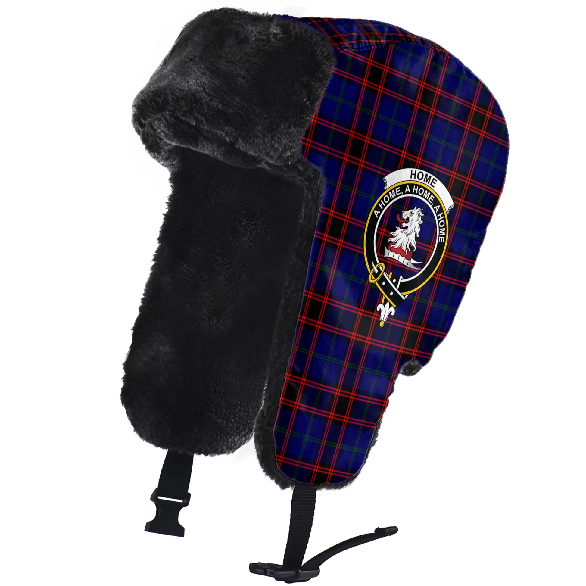 Home Modern Tartan Winter Trapper Hat with Family Crest - Tartanvibesclothing