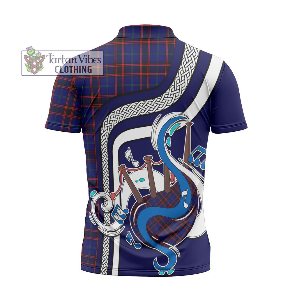 Home Modern Tartan Zipper Polo Shirt with Epic Bagpipe Style - Tartanvibesclothing Shop