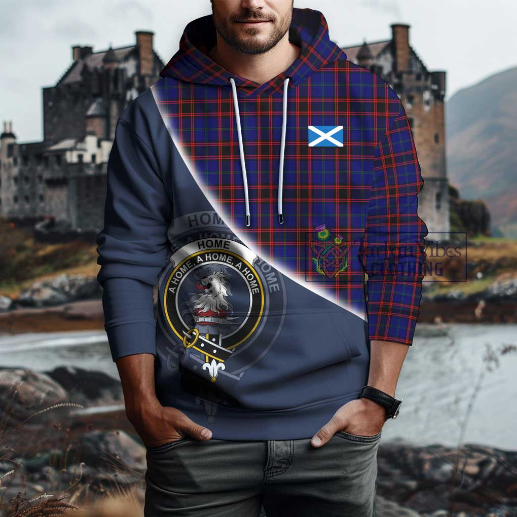 Home Modern Tartan Hoodie with Personalised National Flag and Family Crest Half Style - Tartanvibesclothing Shop