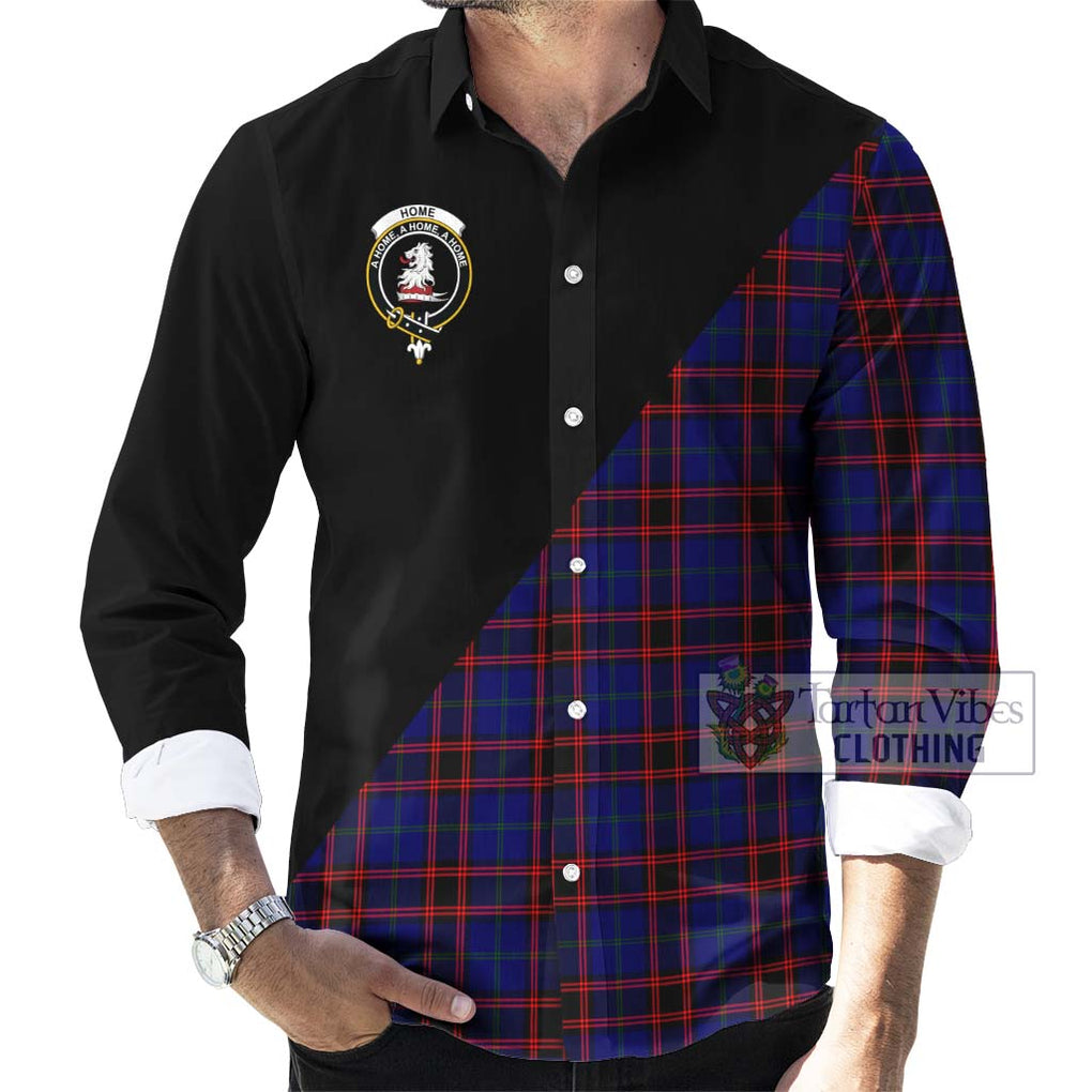 Home Modern Tartan Long Sleeve Button Shirt with Family Crest and Military Logo Style - Tartanvibesclothing Shop