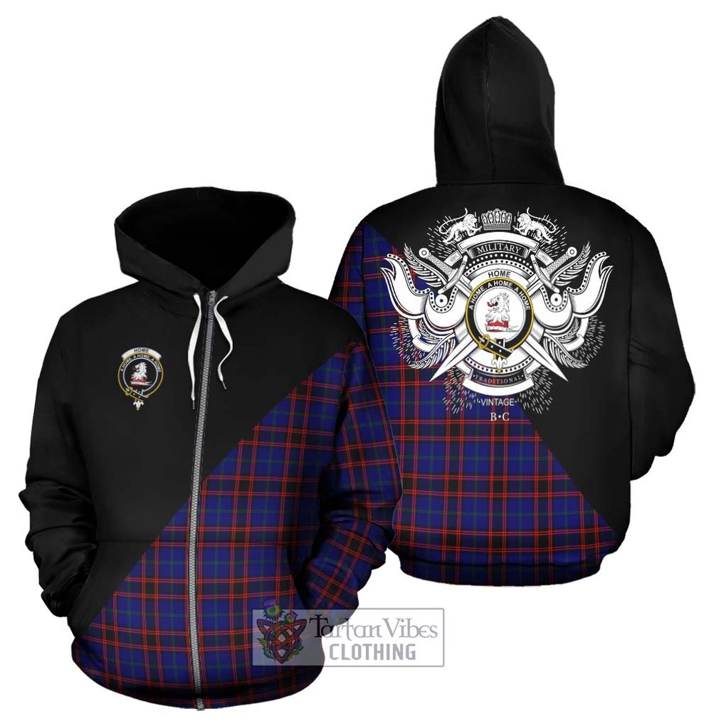 Home Modern Tartan Hoodie with Family Crest and Military Logo Style - Tartanvibesclothing Shop