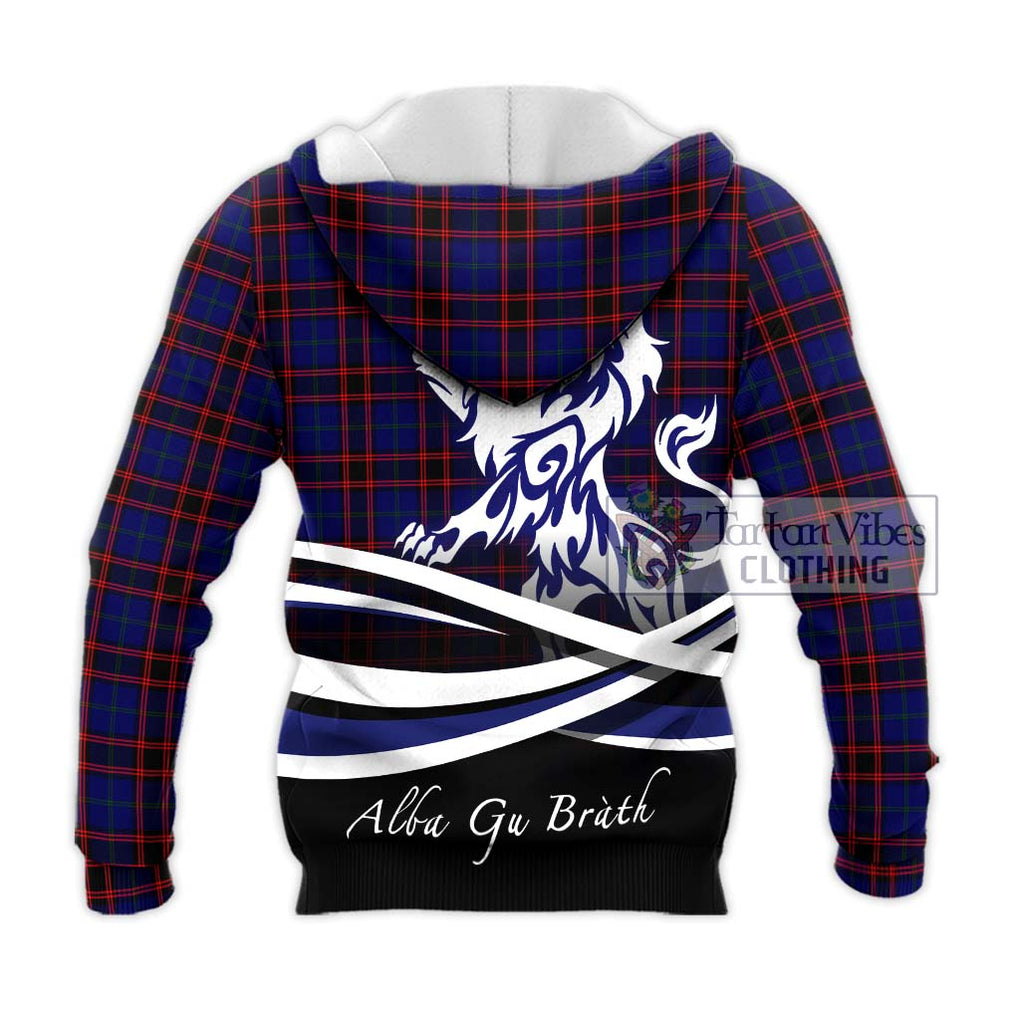 Home Modern Tartan Knitted Hoodie with Alba Gu Brath Regal Lion Emblem - Tartanvibesclothing Shop