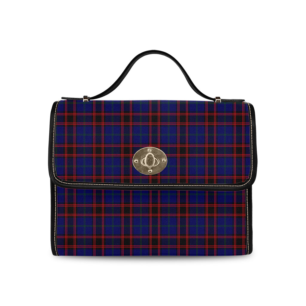 home-modern-tartan-leather-strap-waterproof-canvas-bag