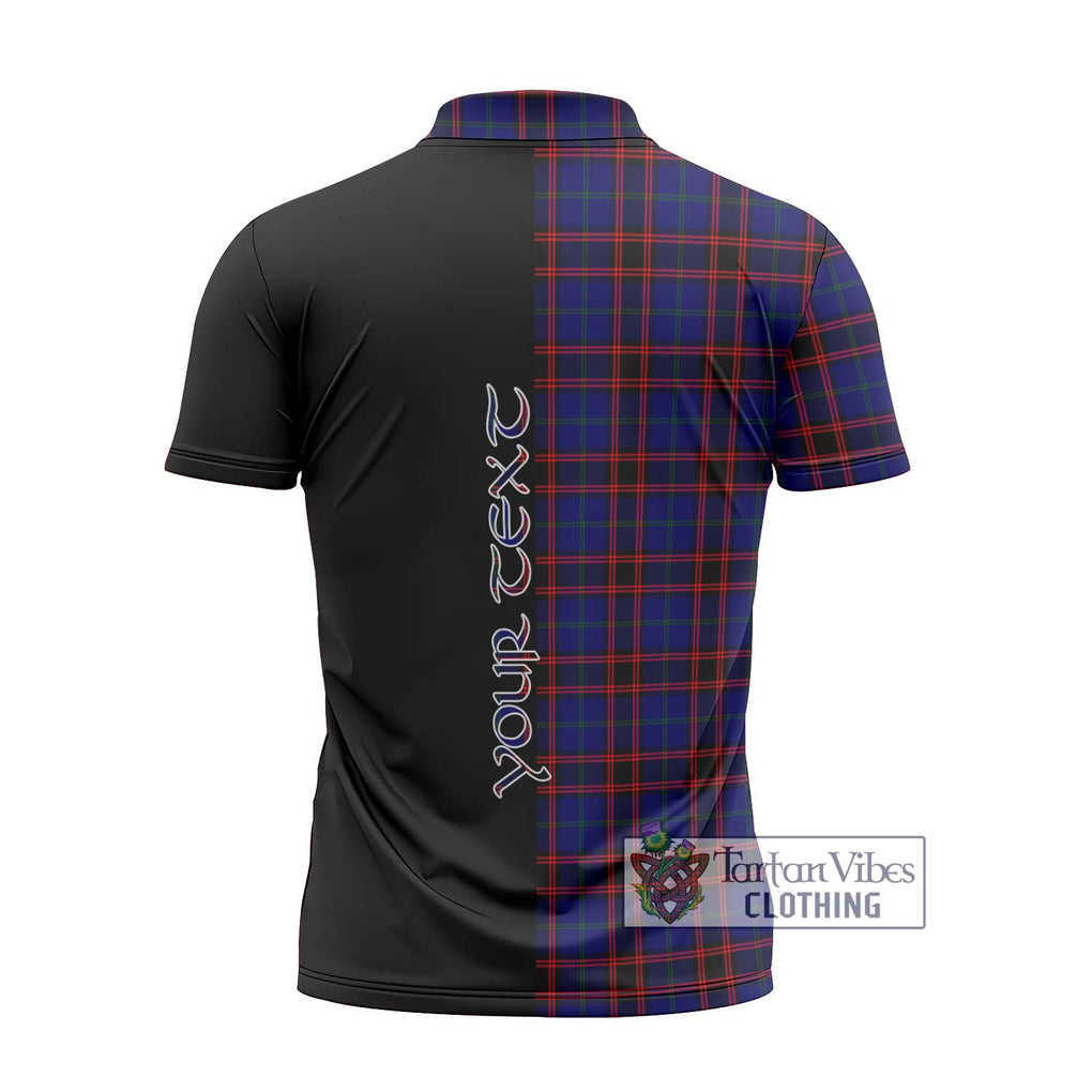 Home Modern Tartan Zipper Polo Shirt with Family Crest and Half Of Me Style - Tartanvibesclothing Shop