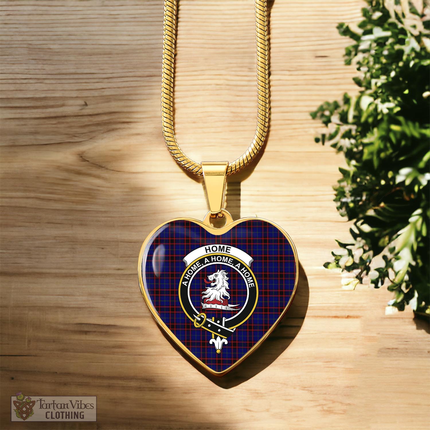 Tartan Vibes Clothing Home Modern Tartan Heart Necklace with Family Crest