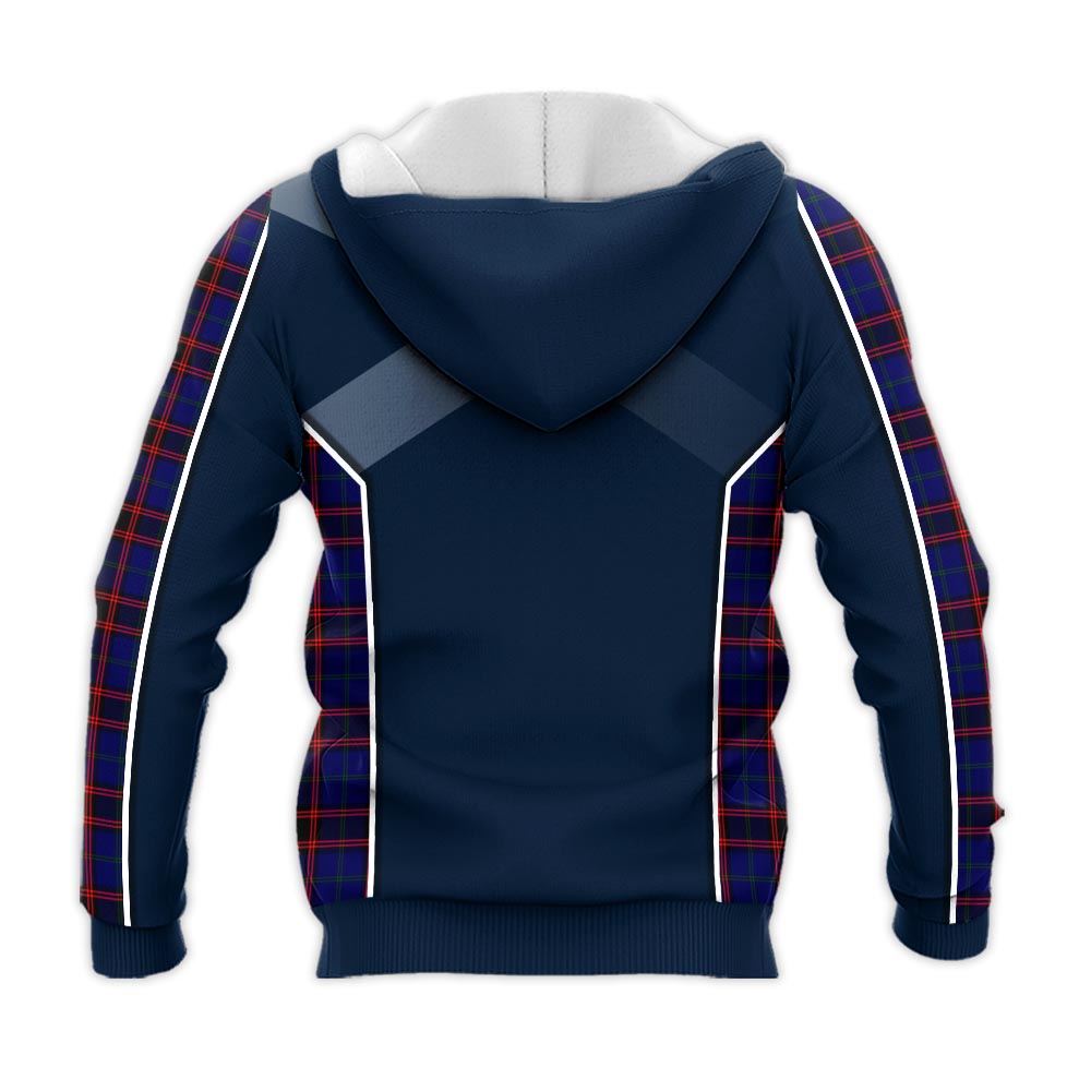 Tartan Vibes Clothing Home Modern Tartan Knitted Hoodie with Family Crest and Scottish Thistle Vibes Sport Style