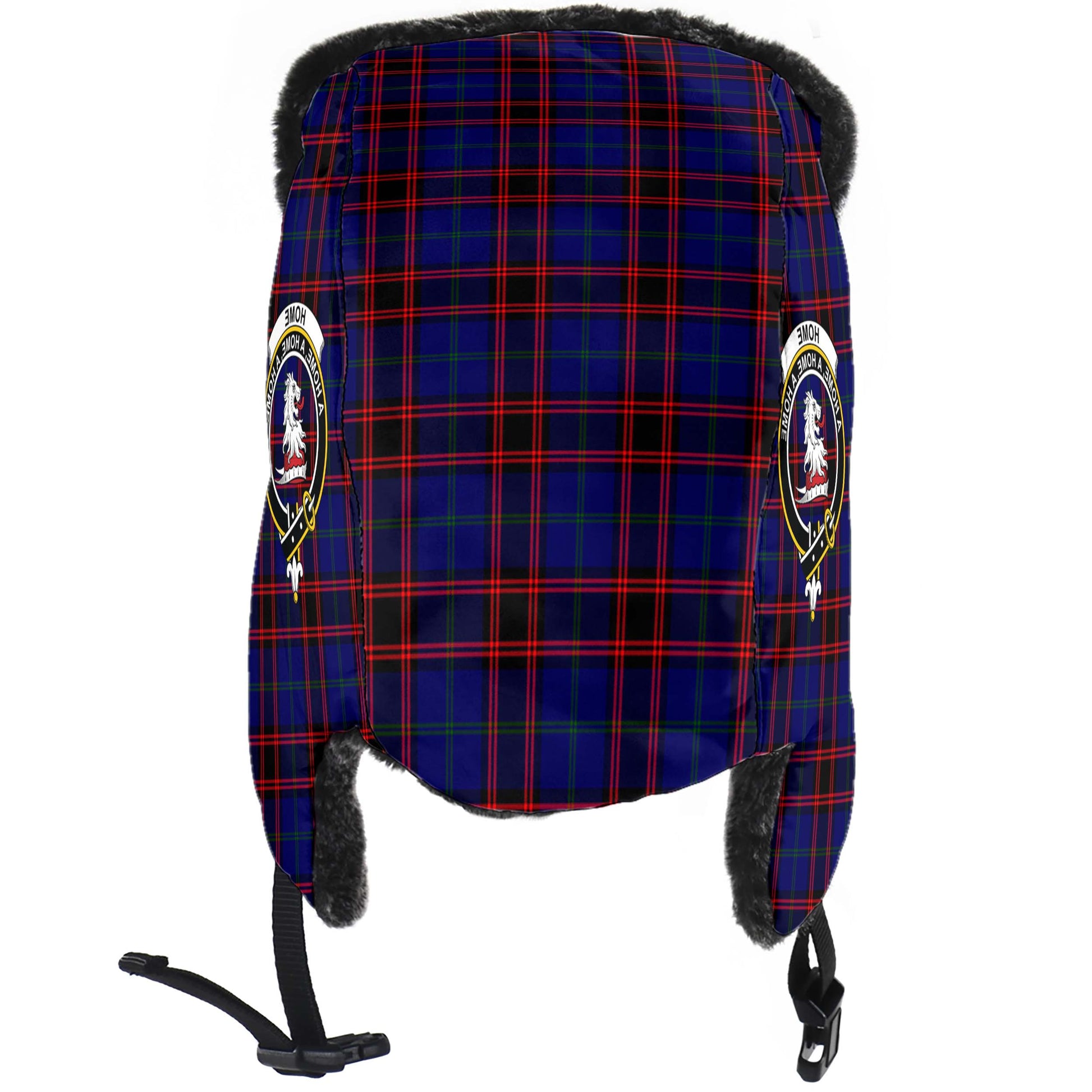 Home Modern Tartan Winter Trapper Hat with Family Crest - Tartanvibesclothing