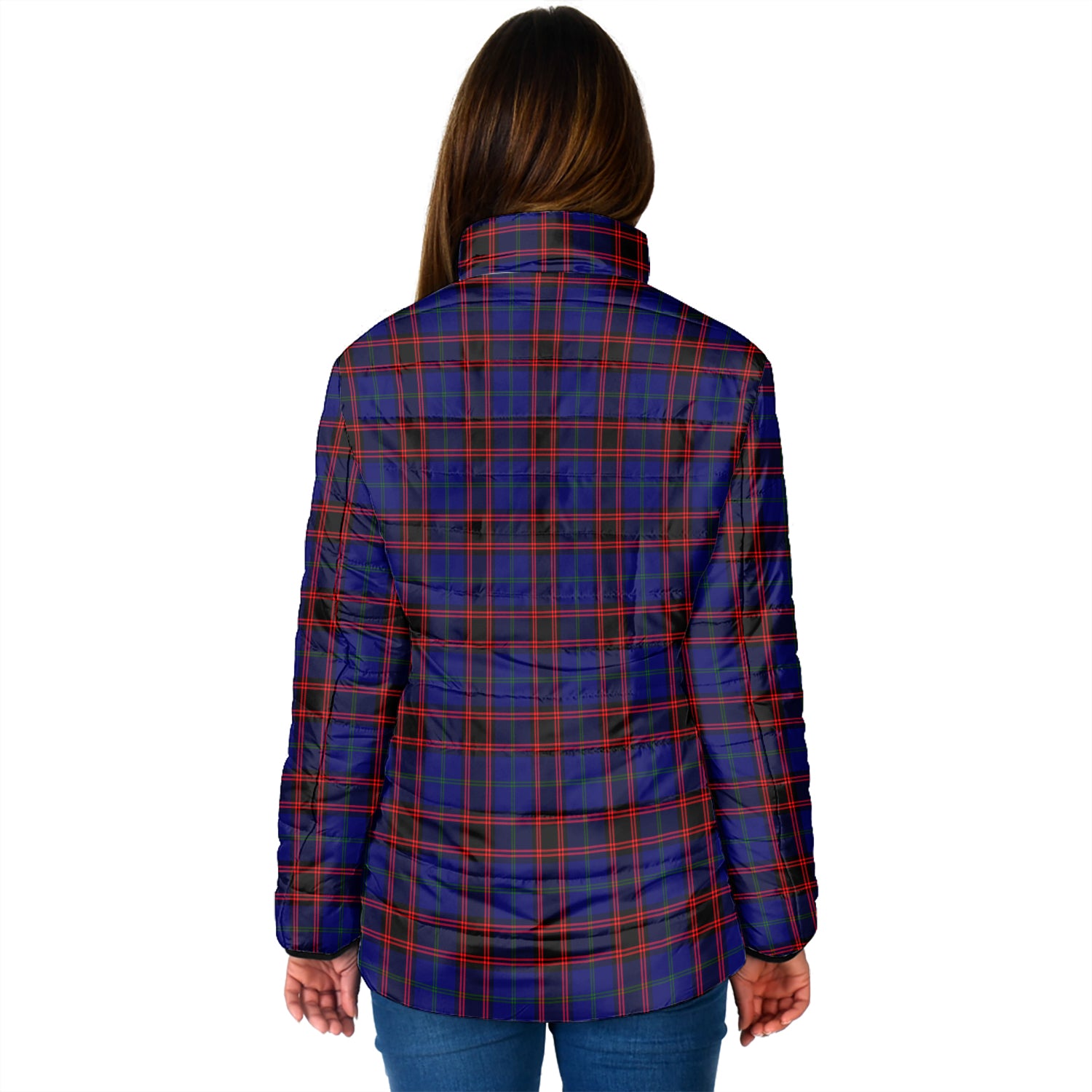 Home Modern Tartan Padded Jacket with Family Crest - Tartan Vibes Clothing