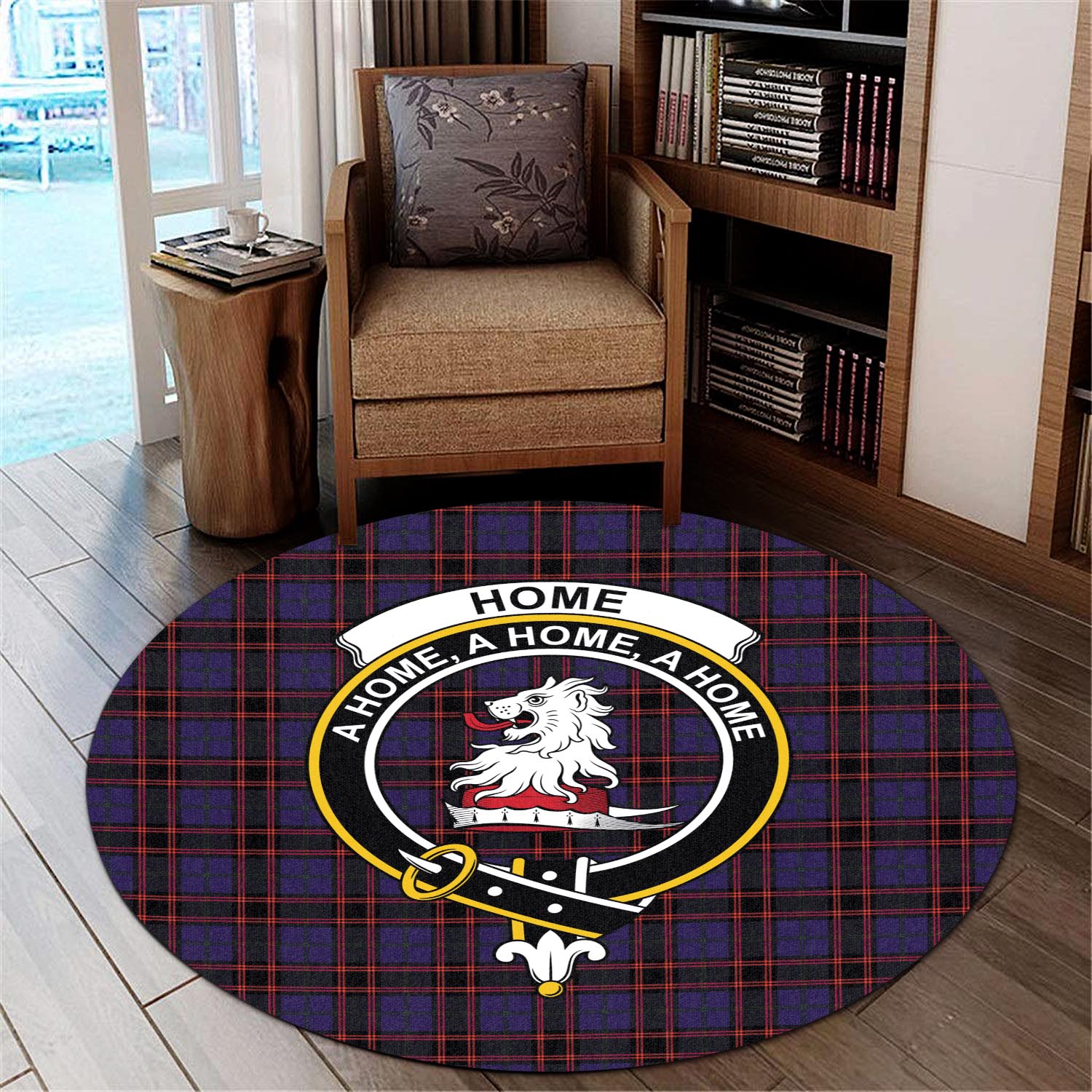 home-modern-tartan-round-rug-with-family-crest