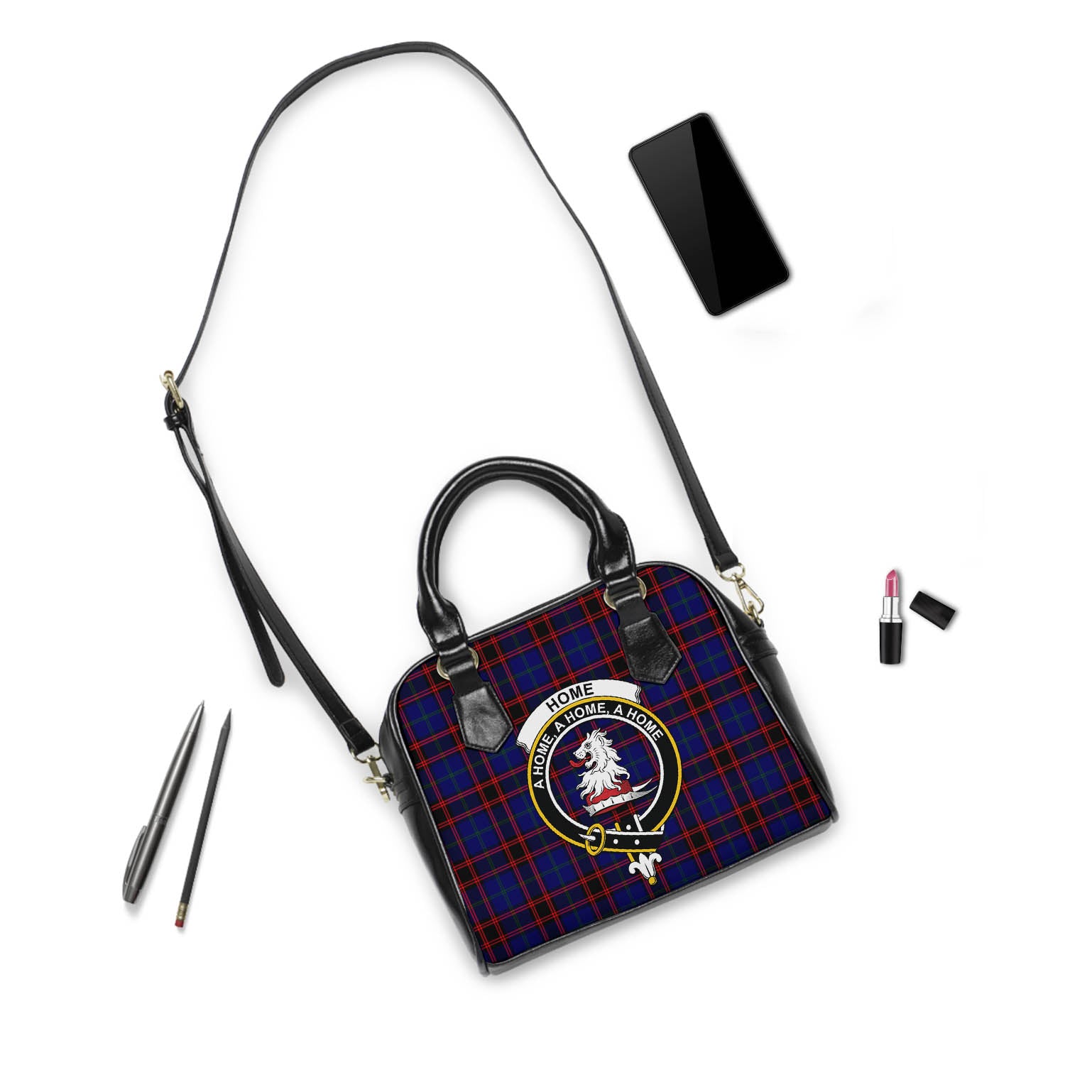 Home Modern Tartan Shoulder Handbags with Family Crest - Tartanvibesclothing