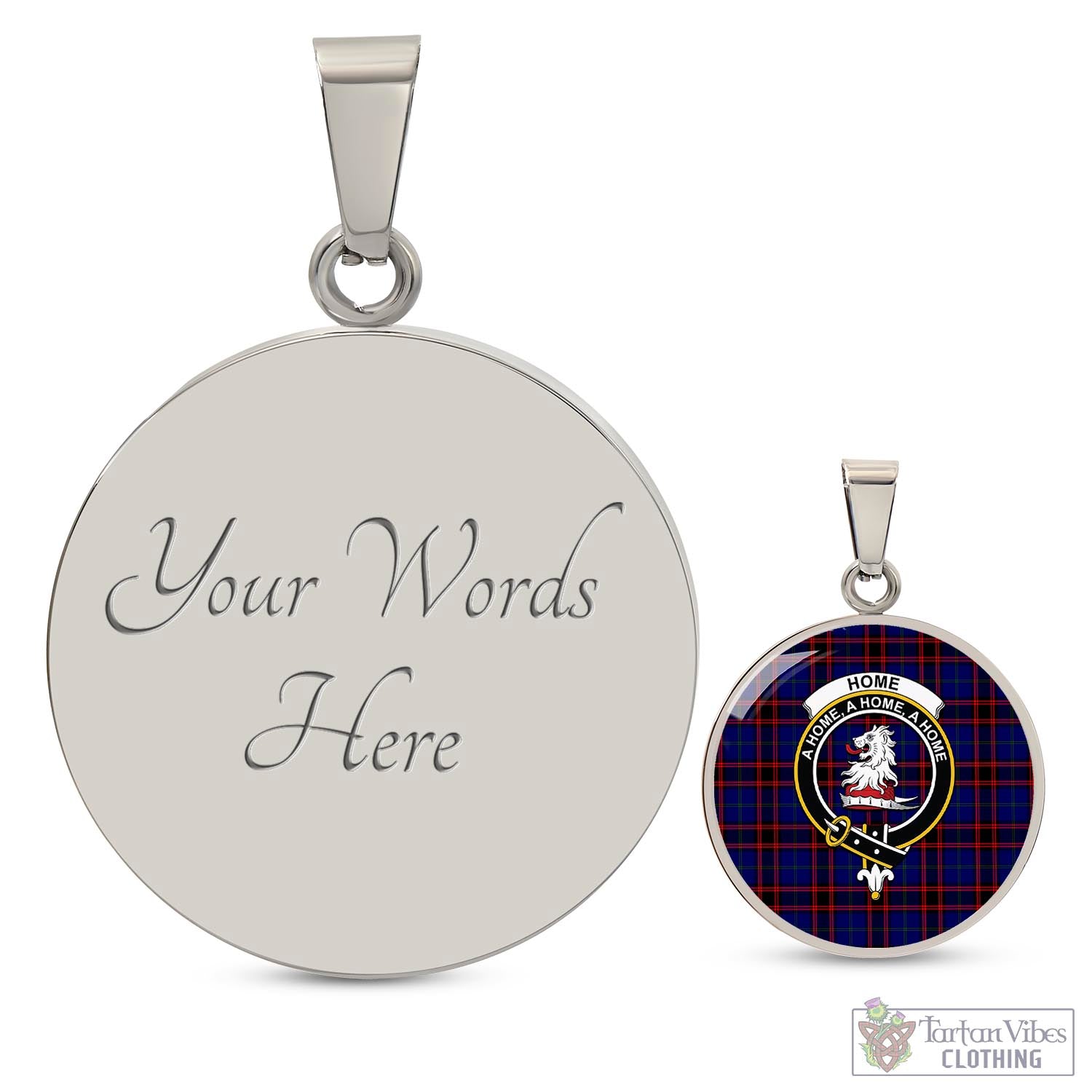 Tartan Vibes Clothing Home Modern Tartan Circle Necklace with Family Crest