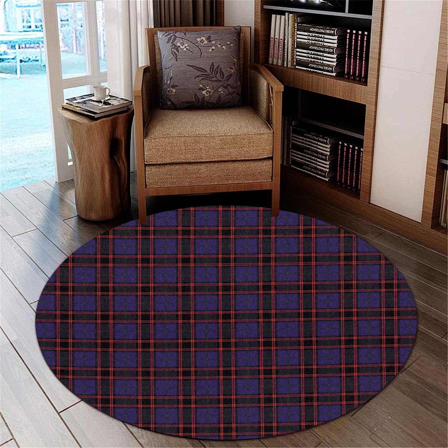 home-modern-tartan-round-rug