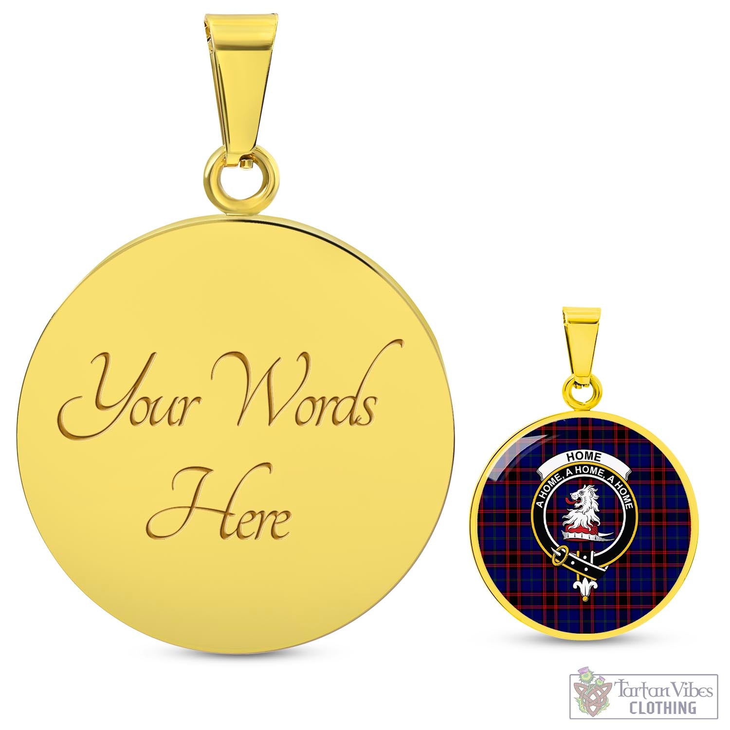 Tartan Vibes Clothing Home Modern Tartan Circle Necklace with Family Crest