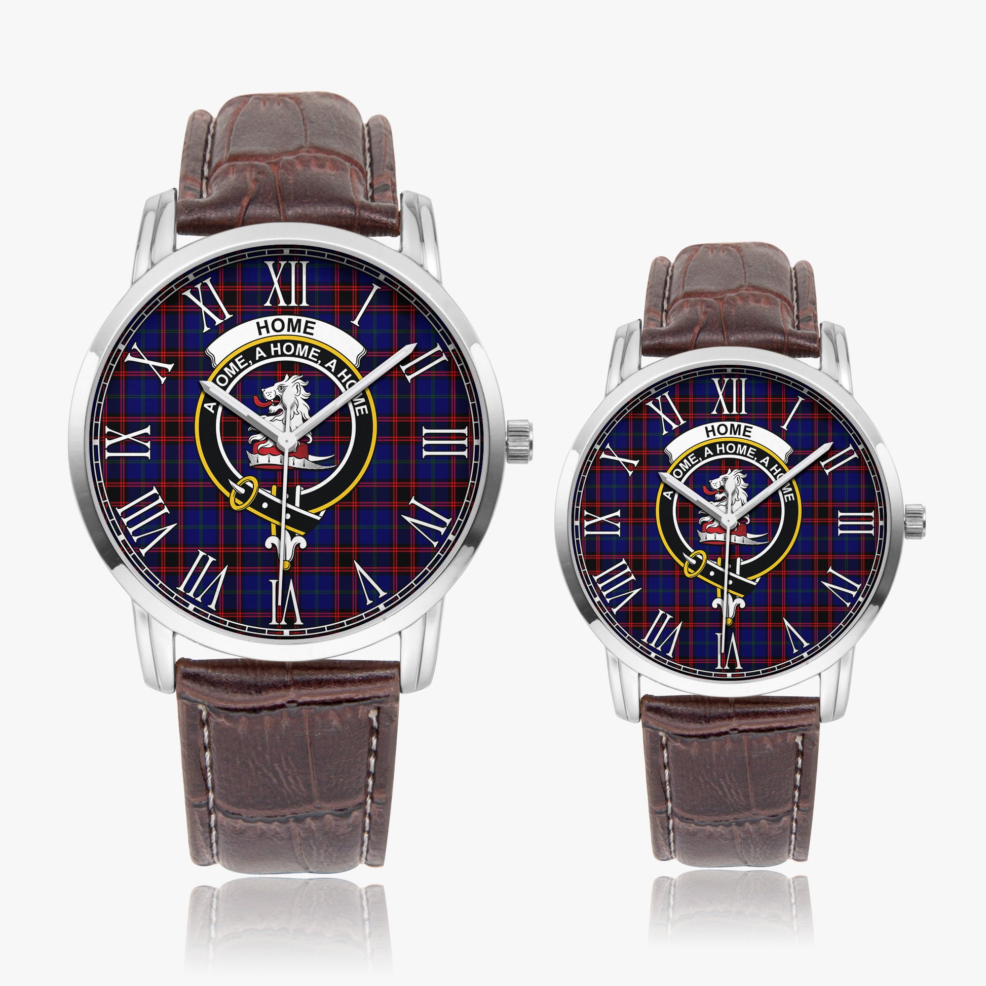 Home Modern Tartan Family Crest Leather Strap Quartz Watch - Tartanvibesclothing