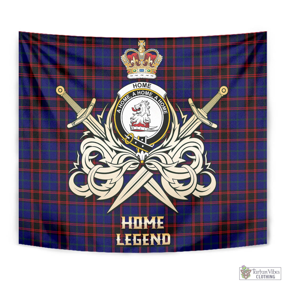 Tartan Vibes Clothing Home Modern Tartan Tapestry with Clan Crest and the Golden Sword of Courageous Legacy