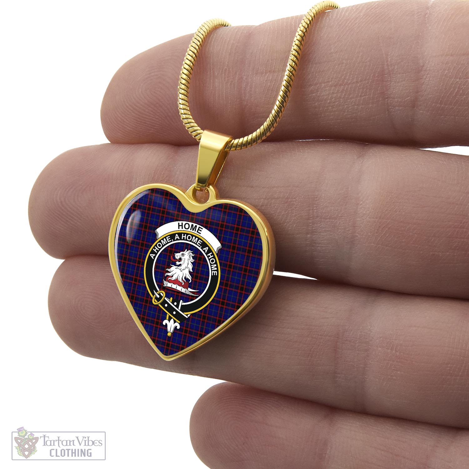 Tartan Vibes Clothing Home Modern Tartan Heart Necklace with Family Crest