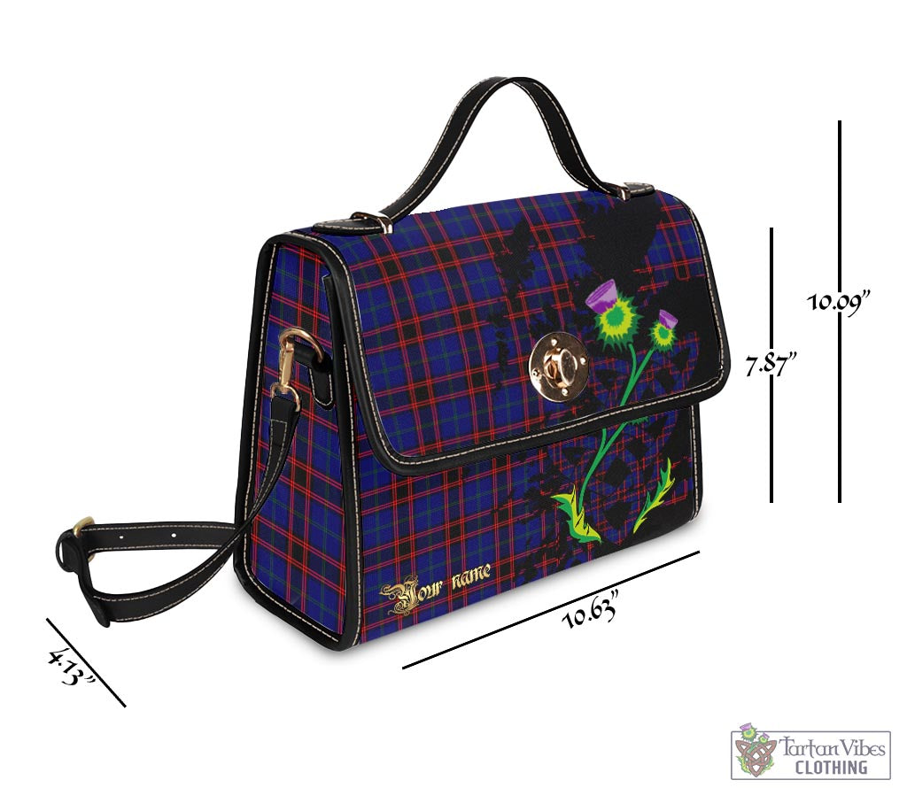 Tartan Vibes Clothing Home Modern Tartan Waterproof Canvas Bag with Scotland Map and Thistle Celtic Accents