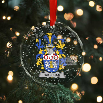 Hoolihan Irish Clan Christmas Glass Ornament with Coat of Arms