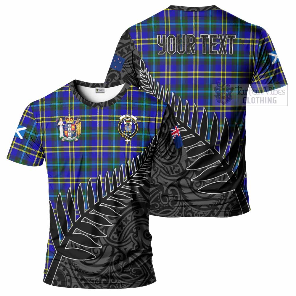 Tartan Vibes Clothing Hope Crest Tartan T-Shirt with New Zealand Silver Fern Half Style