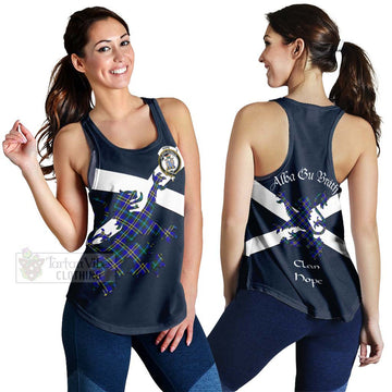 Hope Tartan Lion Rampant Women's Racerback Tanks  Proudly Display Your Heritage with Alba Gu Brath and Clan Name