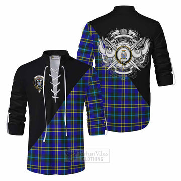 Hope Tartan Ghillie Kilt Shirt with Family Crest and Military Logo Style