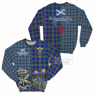 Hope Tartan Sweatshirt Happy St. Andrew's Day Half Tartan Style