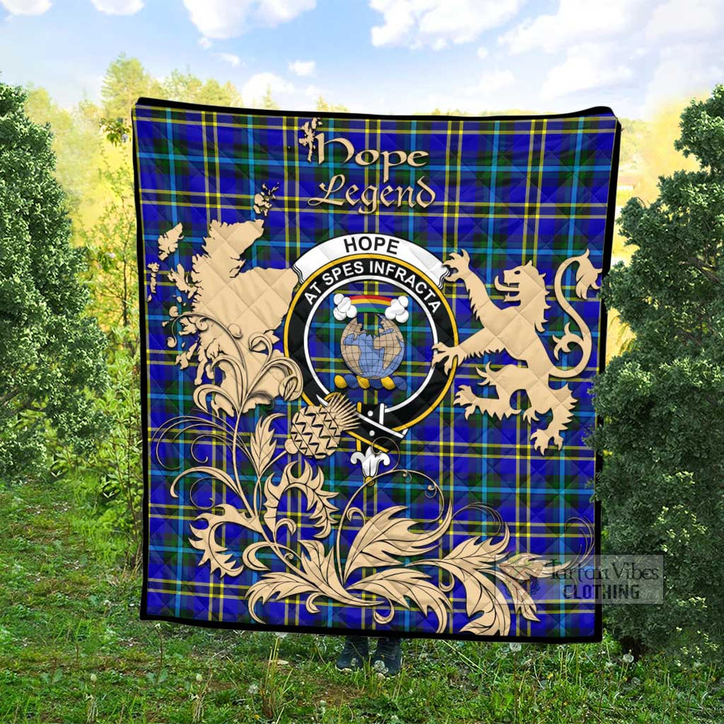 Tartan Vibes Clothing Hope Tartan Quilt with Family Crest and Scottish Symbol Style