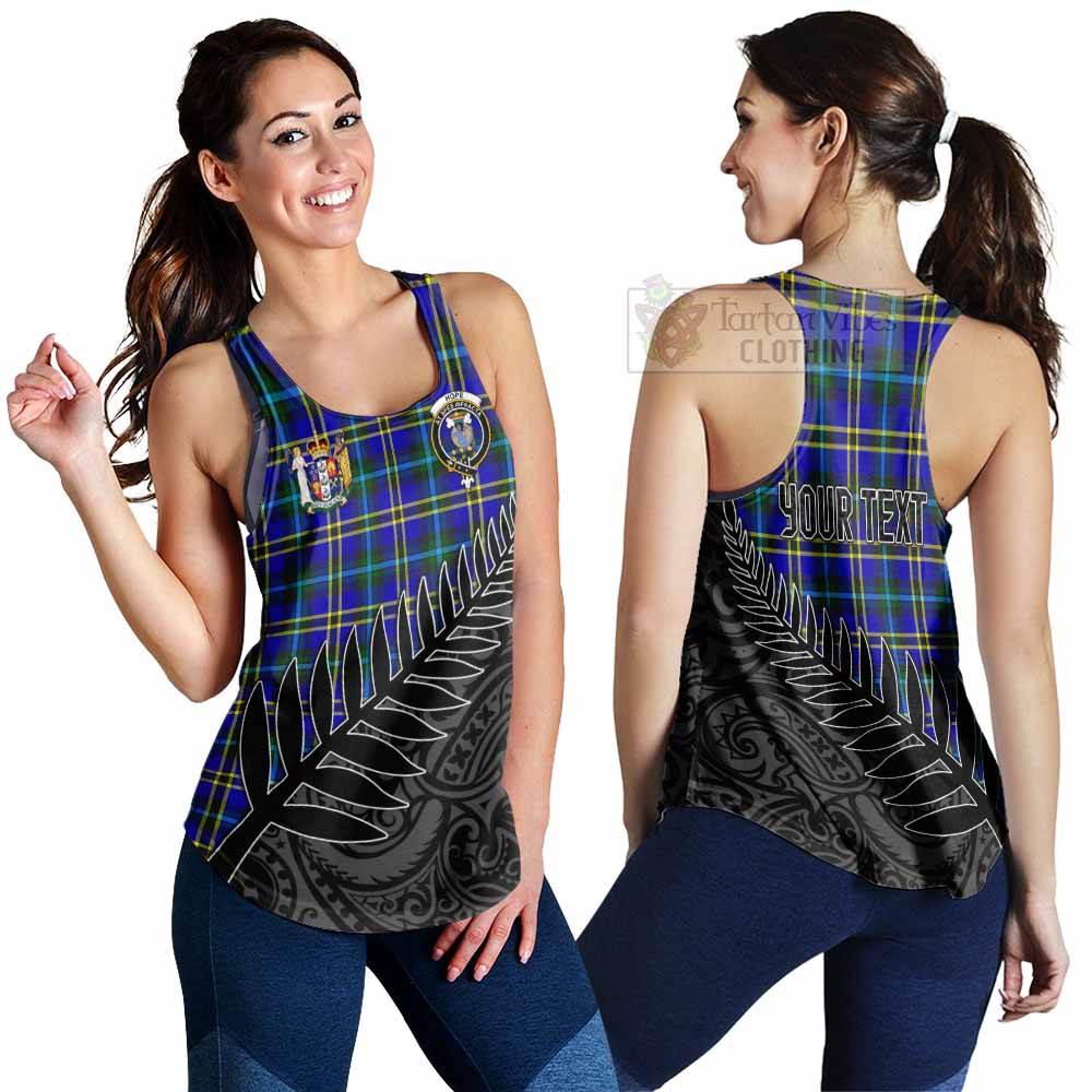 Tartan Vibes Clothing Hope Crest Tartan Women's Racerback Tanks with New Zealand Silver Fern Half Style