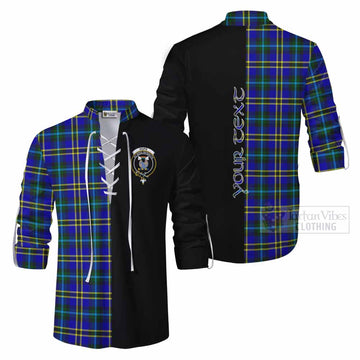 Hope Tartan Ghillie Kilt Shirt with Family Crest and Half Of Me Style