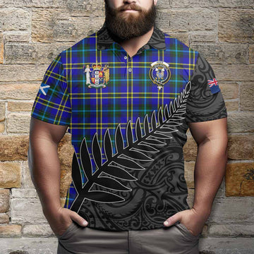 Hope Crest Tartan Polo Shirt with New Zealand Silver Fern Half Style