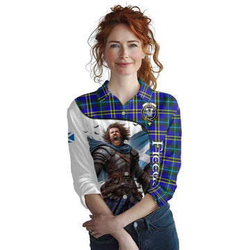 Hope Crest Tartan Women's Casual Shirt Inspired by the Freedom of Scottish Warrior